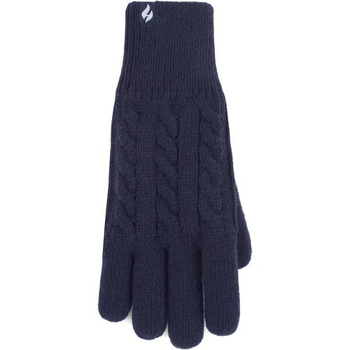 Ladies 1 Pair SOCKSHOP Willow Cable Gloves Navy S/M - Heat Holders - Modalova