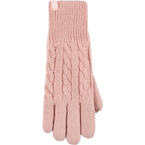 Women's 1 Pair SOCKSHOP Willow Cable Gloves Dusky M/L - Heat Holders - Modalova