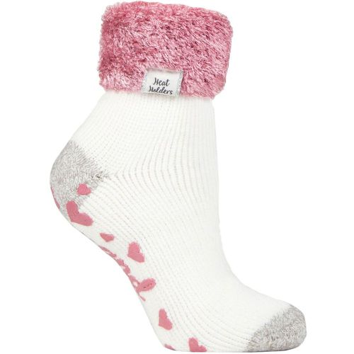 Women's 1 Pair Lounge Feather Turn Over Cuff Socks Contrast H & T 4-8 - Heat Holders - Modalova