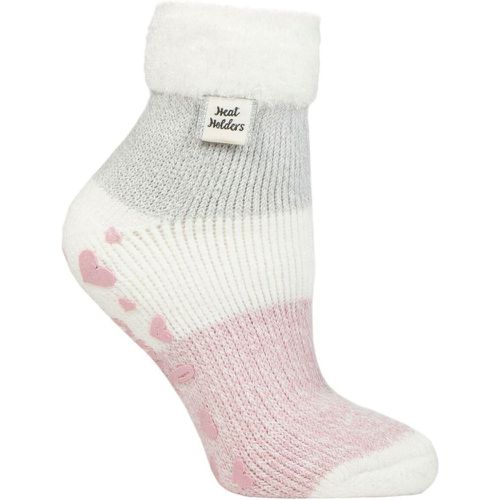 Women's 1 Pair Lounge Feather Turn Over Cuff Socks Auriga Ivory / Rose 4-8 - Heat Holders - Modalova