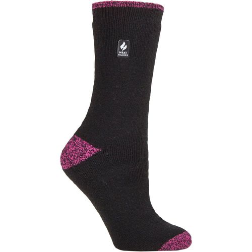 Women's 1 Pair SOCKSHOP 2.3 TOG Patterned Thermal Socks Prague Heel & Toe / Berry 4-8 Ladies - Heat Holders - Modalova