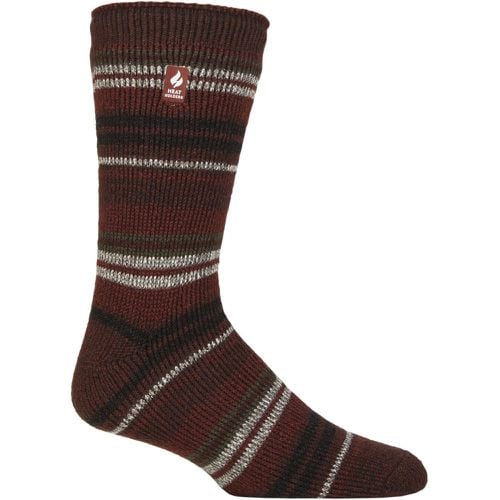 Mens 1 Pair SOCKSHOP 2.3 TOG Patterned and Plain Thermal Socks Leavenworth Chestnut / Burgundy 6-11 - Heat Holders - Modalova