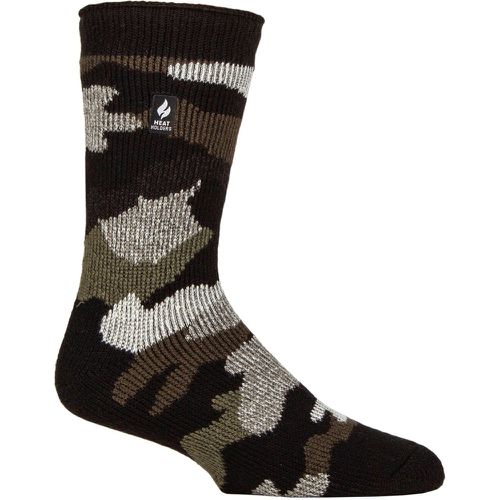 Mens 1 Pair Heat Holders 2.3 TOG Patterned and Plain Thermal Socks Camo 6-11 - SockShop - Modalova