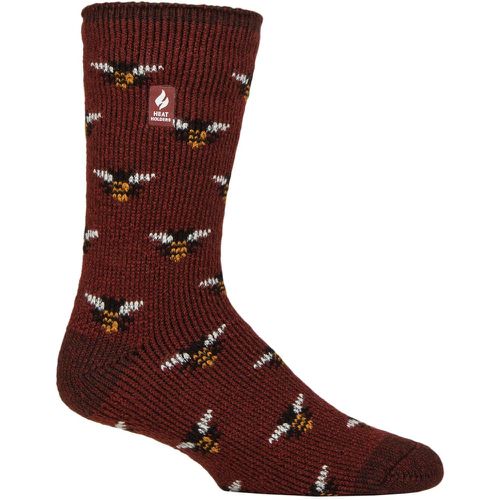 Mens 1 Pair Heat Holders 2.3 TOG Patterned and Plain Thermal Socks Bees 6-11 - SockShop - Modalova