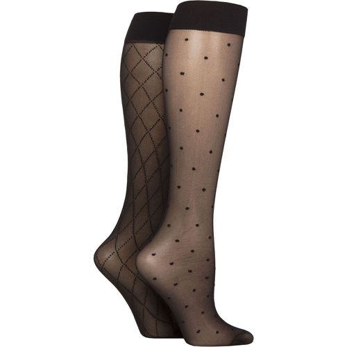 Women's 2 Pair Charnos Spot and Diamond Knee Highs One Size - SockShop - Modalova