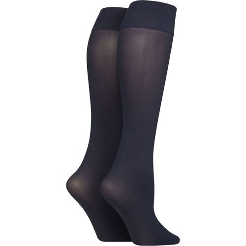 Women's 2 Pair Charnos 40 Denier Matt Knee Highs Navy One Size - SockShop - Modalova