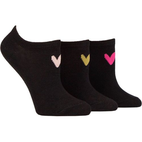 Ladies 3 Pair Patterned Cotton Trainer Socks Heart 4-8 Ladies - Caroline Gardner - Modalova