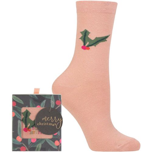 Ladies 1 Pair Caroline Gardner Christmas Foliage Gift Boxed Cotton Socks Holly 4-8 - SockShop - Modalova