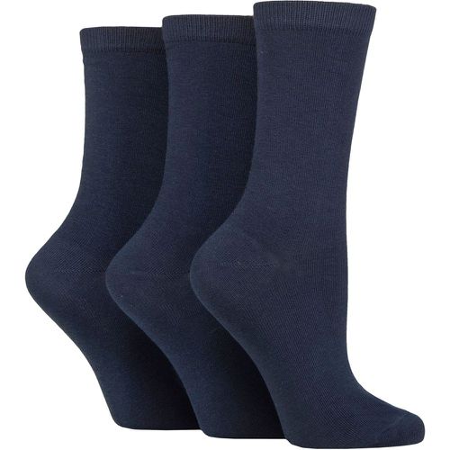 Ladies 3 Pair Organic Cotton Ankle Socks Navy One Size - Charnos - Modalova