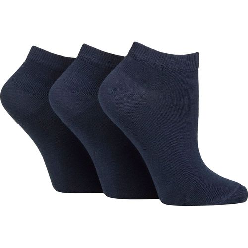 Ladies 3 Pair Organic Cotton Trainer Socks Navy One Size - Charnos - Modalova