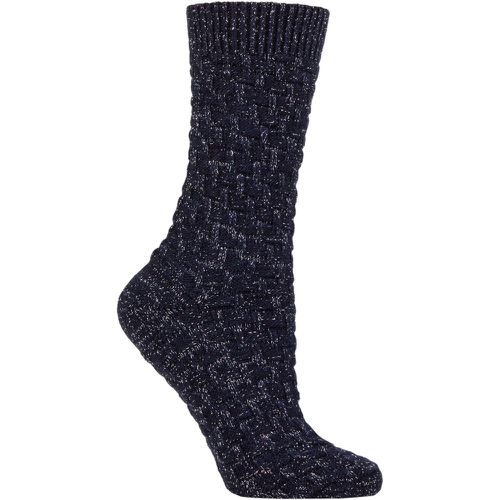 Ladies 1 Pair Cosy All Over Lurex Socks Navy One Size - Charnos - Modalova