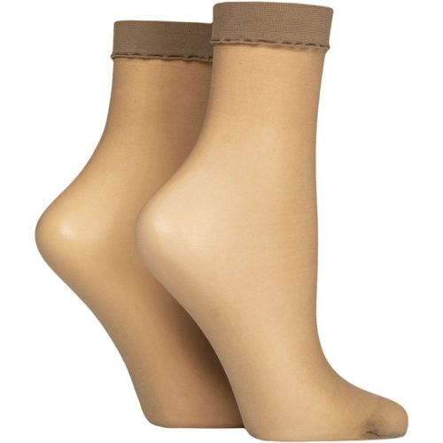 Ladies 2 Pair Charnos Simply Bare Ankle Highs Natural Tan One Size - SockShop - Modalova