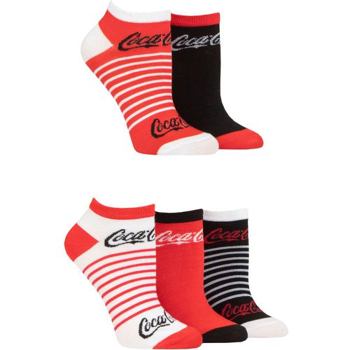 Pair White / Red / Black Shoe Liner Socks Ladies 4-8 Ladies - Coca Cola - Modalova