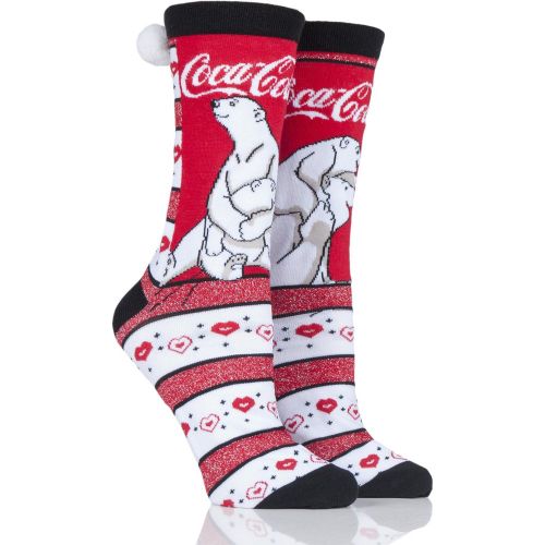Pair Polar Bear Polar Bear Crew Socks Ladies 4-8 Ladies - Coca Cola - Modalova