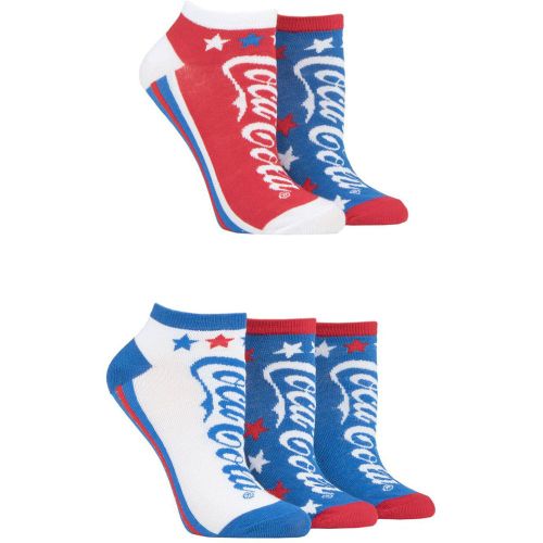 Ladies 5 Pair Star Shoe Low Cut Trainer Socks Red 4-8 Ladies - Coca Cola - Modalova