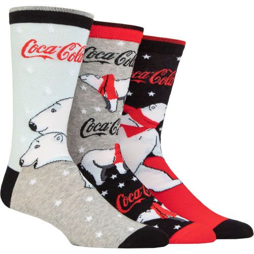 Mens 3 Pair Cotton Tube Socks Black / Red / Grey 6-11 Mens - Coca Cola - Modalova