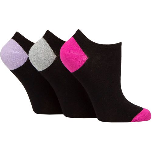 Ladies 3 Pair Plain and Patterned Bamboo Secret Socks Pink / Grey / Lilac 4-8 Ladies - Glenmuir - Modalova