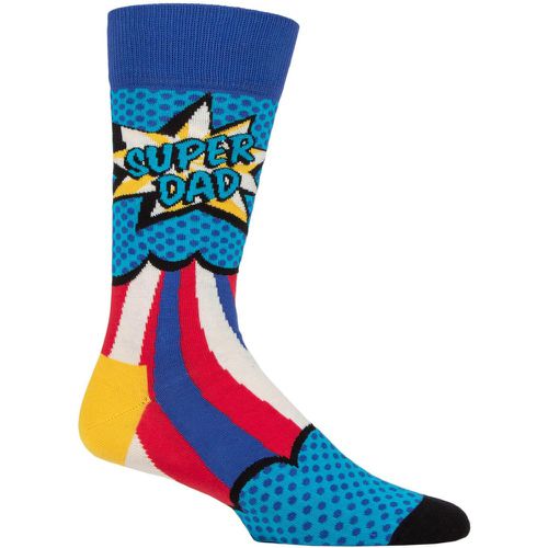Mens 1 Pair Happy Socks Super Dad Socks Multi 4-7 Unisex - SockShop - Modalova