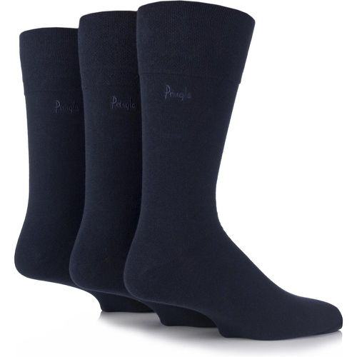 Pair Navy Dunvegan Comfort Cuff Plain Cotton Socks Men's 7-11 Mens - Pringle - Modalova