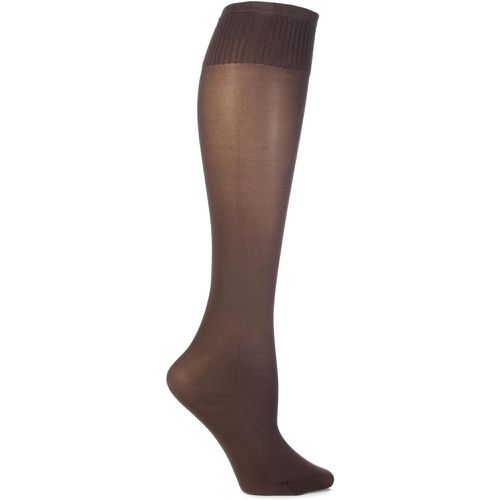 Pair Dark Laura Microfibre Knee Highs Ladies One Size - Trasparenze - Modalova