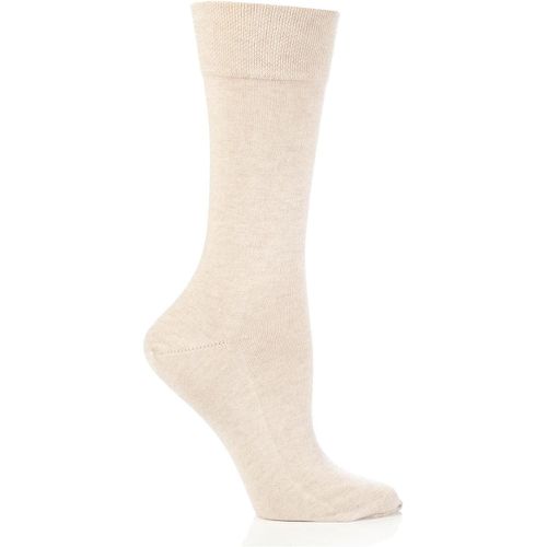 Pair Sand Melange Sensitive London Left And Right Comfort Cuff Cotton Socks Ladies 5.5-8 Ladies - Falke - Modalova