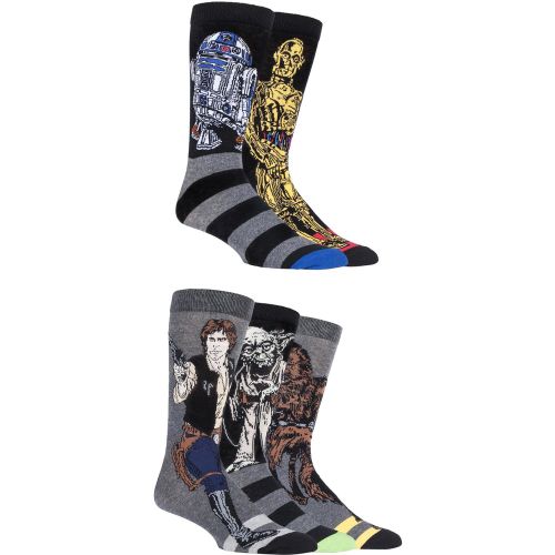 Pair Disney Star Wars Heroes Yoda, Chewbacca, C-3P0, R2-D2 and Han Solo Socks Men's 6-11 Mens - Film & TV Characters - Modalova