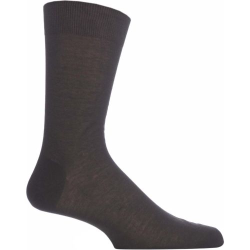 Pair Charcoal Plain 100% Cotton Lisle Socks Men's 6.5-7.5 Mens - Pantherella - Modalova