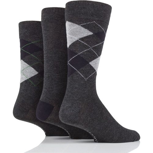 Pair Charcoal 2 Classic Bamboo Argyle Socks Men's 7-11 Mens - Glenmuir - Modalova