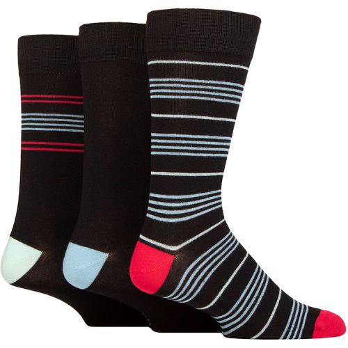 Mens 3 Pair Patterned Bamboo Socks Thin Stripes 7-11 - Glenmuir - Modalova