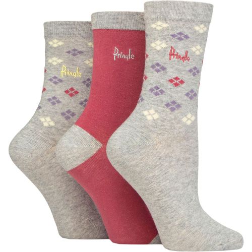 Women's 3 Pair Patterned Cotton and Recycled Polyester Socks Scatter Diamond Light 4-8 Ladies - Pringle - Modalova