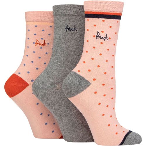 Women's 3 Pair Patterned Cotton and Recycled Polyester Socks Small Polka Dot 4-8 Ladies - Pringle - Modalova