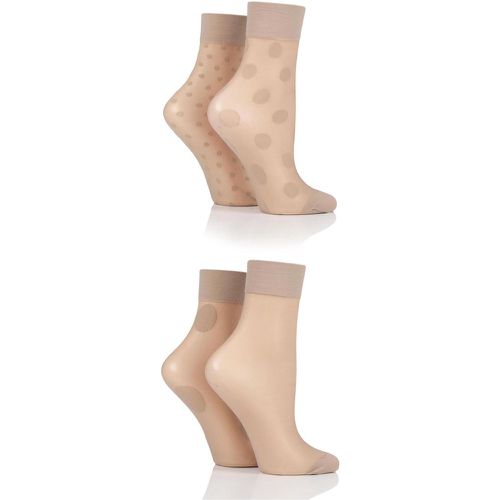 Ladies 4 Pair Spotted Pop Socks Nude 4-8 - Pringle - Modalova