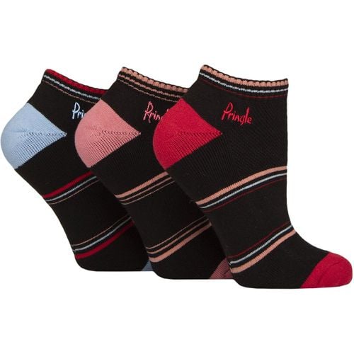 Women's 3 Pair Pringle Johanne Cushion Trainer Socks Red / Pink / Blue 4-8 Women's - SockShop - Modalova