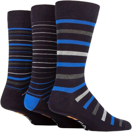 Pair Navy / Blue Luxury Bamboo Stripe Socks Men's 6-11 Mens - Farah - Modalova