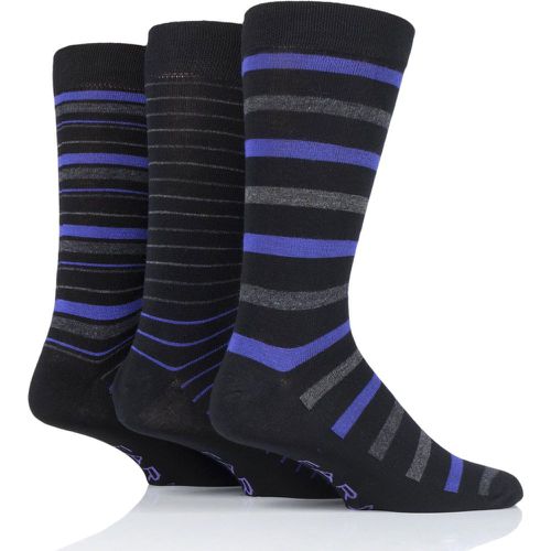 Pair Black / Purple Luxury Bamboo Stripe Socks Men's 6-11 Mens - Farah - Modalova