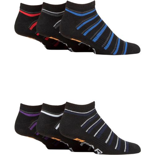 Mens 6 Pair Plain, Patterned and Striped Trainer Socks Stripe 6-11 - Farah - Modalova