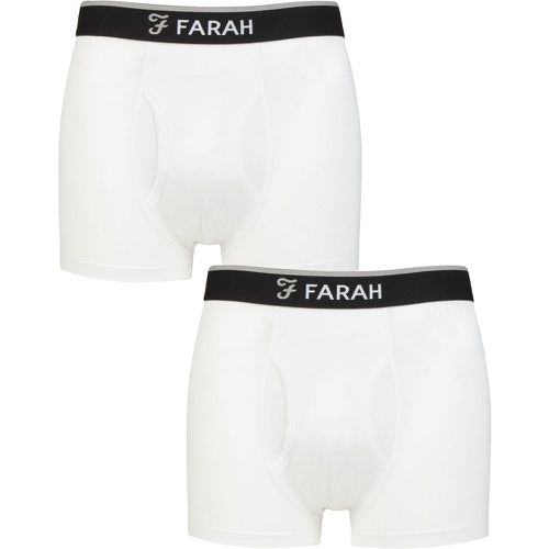 Mens 2 Pair Plain and Stripe Bamboo Keyhole Trunks Plain / L - Farah - Modalova