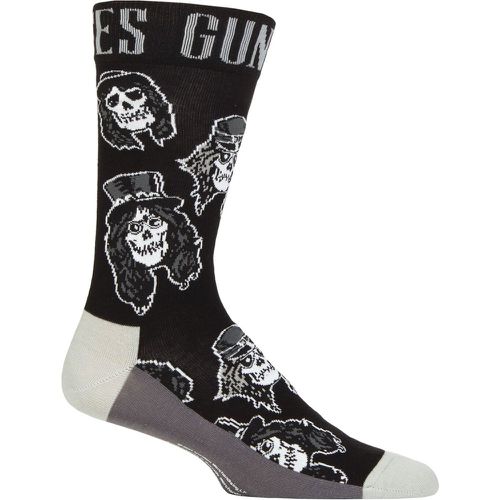Music Collection 1 Pair Guns N' Roses Cotton Socks Skulls One Size - SockShop - Modalova