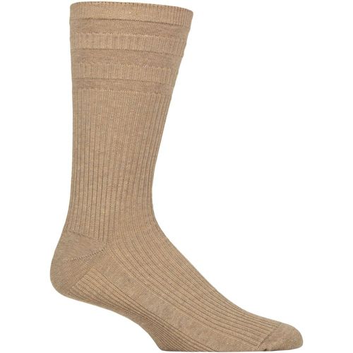 Mens 1 Pair HJ Hall Original Cotton Softop Socks Oatmeal Melange 11-13 - SockShop - Modalova