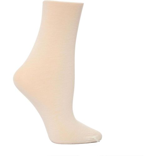 Pair White Monique 60 Denier Cotton Sock Ladies One Size - Trasparenze - Modalova