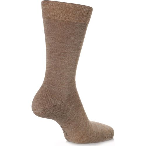 Pair Nutmeg Melange Sensitive Berlin Virgin Wool Left and Right Socks With Comfort Cuff Men's 5.5-8 Mens - Falke - Modalova