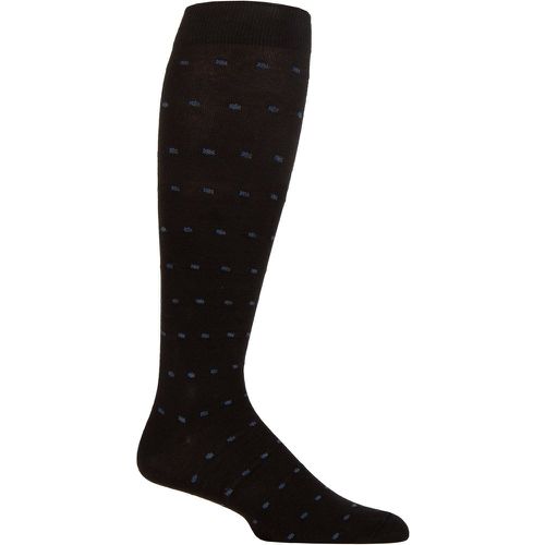 Mens 1 Pair Iomi Footnurse Patterned Cotton Flight Socks / Blue / Charcoal Squares 12-14 - SockShop - Modalova
