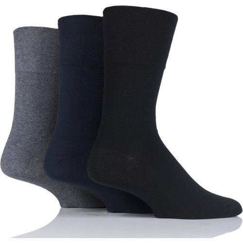 Pair Black / Navy / Grey Footnurse Gentle Grip Diabetic Socks Men's 6-11 Mens - Iomi - Modalova