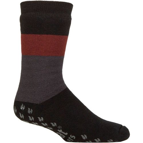 Mens 1 Pair Heat Holders Iomi Raynaud's 3.1 TOG Striped Thermal Slipper Socks Block Stripe 6-11 - SockShop - Modalova