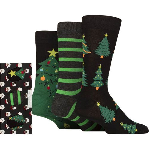 Mens 3 Pair Wildfeet Bamboo Christmas Socks in Santa Patterned Gift Box Christmas Trees 7-11 Mens - SockShop - Modalova