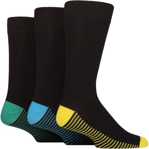 Mens 3 Pair Wildfeet Patterned Spots and Stripes Bamboo Socks Footbed Stripey Yellow / Blue 7-11 Mens - SockShop - Modalova