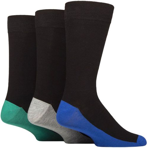 Mens 3 Pair Wildfeet Patterned Spots and Stripes Bamboo Socks Footbed Blue / Grey / Green 7-11 Mens - SockShop - Modalova