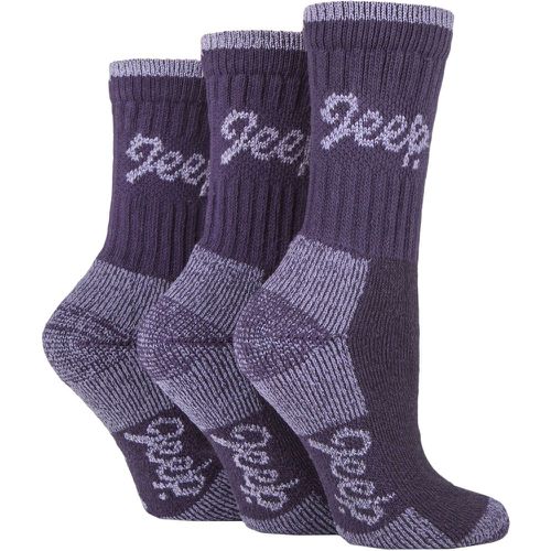 Women's 3 Pair Luxury Terrain Boot Socks Lilac / 4-8 Ladies - Jeep - Modalova