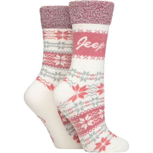 Women's 2 Pair Fairisle Thermal Soft Top Boot Socks / Rose 4-8 - Jeep - Modalova