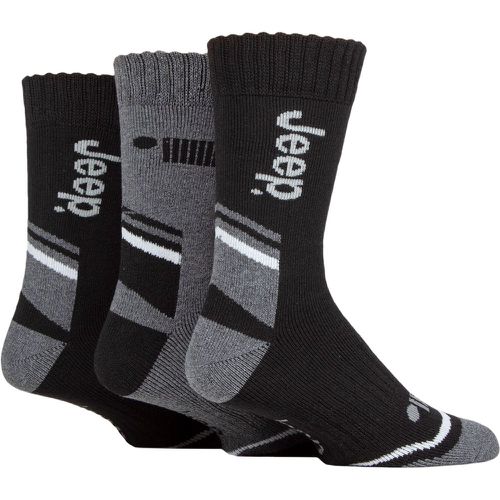 Mens 3 Pair Performance Poly Cotton Boot Socks / Charcoal / Grey 6-11 Mens - Jeep - Modalova